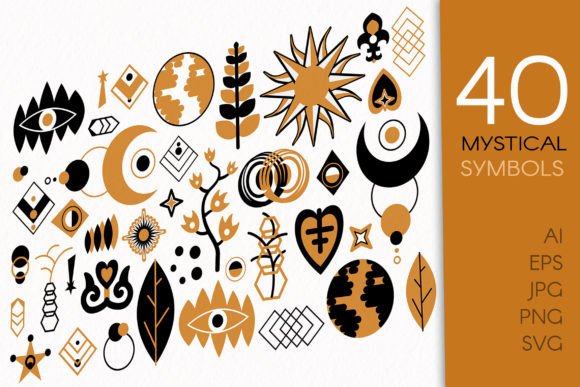 Abstract Mystical Set: Graphics & Illustrations for Brand Magic