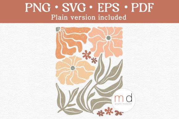 Boho Wavy Wildflower SVG: Graphics & Illustrations