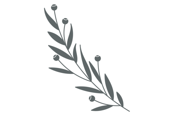 Decorative Floral Branch: Rustic Botany Illustrations
