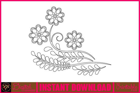 Floral Line Art Elements 45: Blog Graphics & Illustrations