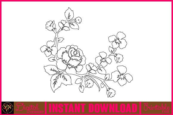 Floral Line Art Flower SVG Elements 48: Free Graphics for Editorial Design