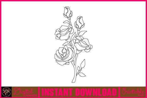 Floral Line Art Flower SVG Elements 54