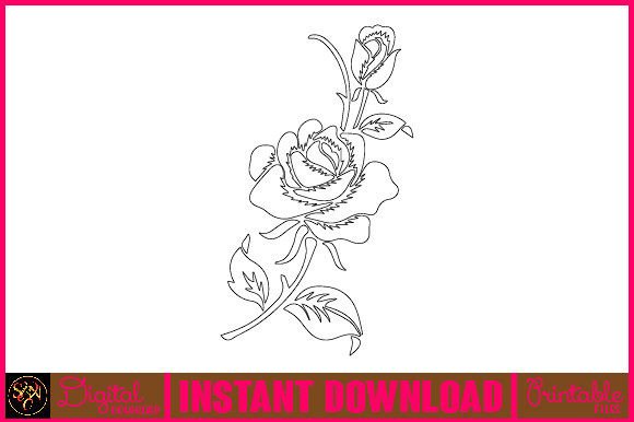 Floral Line Art Flower SVG Elements 63: Freebies & Graphics