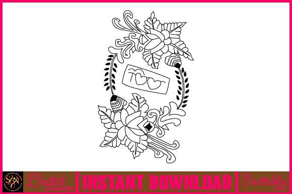 Floral Line Art Flower SVG Elements 72: Graphics & Illustrations