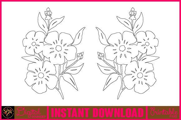 Floral Line Art Flower SVG Elements-9: Free Graphics for Local Branding