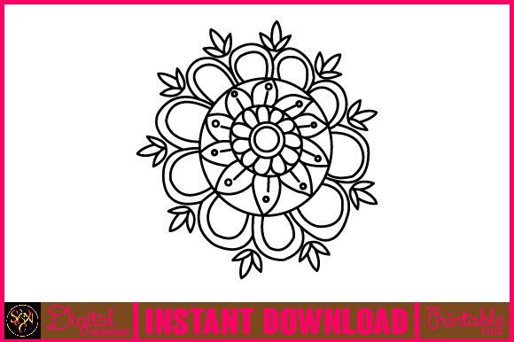 Floral Line Art Flower SVG Elements 94