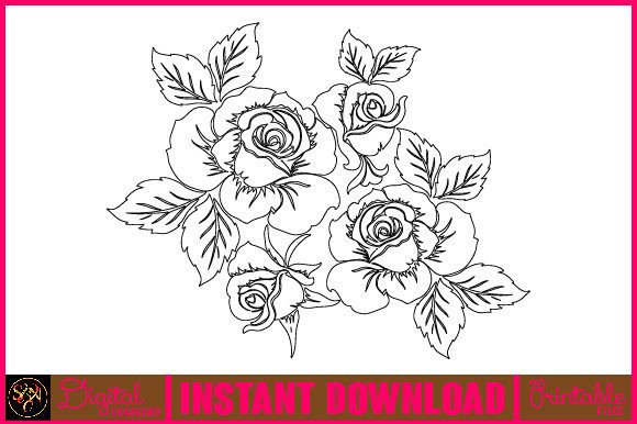 Floral Line Art Flower SVG Graphics and Illustrations Review
