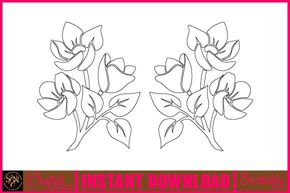 Floral Line Art Flower SVG: Graphics & Illustrations Review
