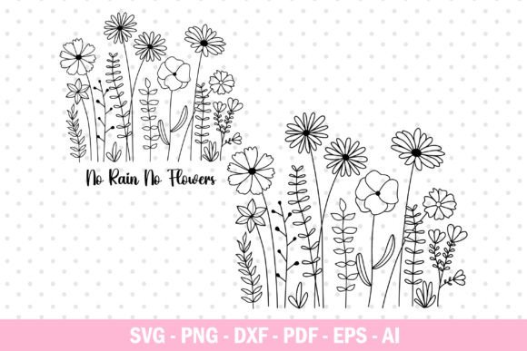 Flower SVG: “No Rain No Flowers” Graphics & Illustrations