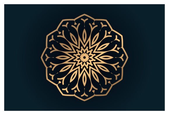 Golden Mandala Floral Decoration: Premium Graphics & Illustrations