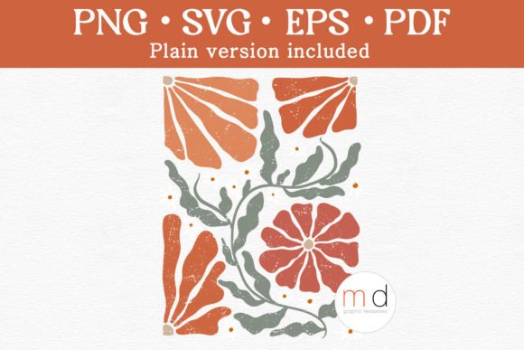Groovy Wavy Flowers SVG: Matisse-Inspired Graphics & Illustrations