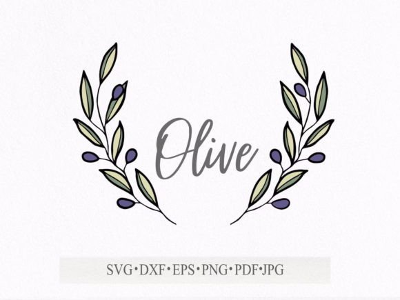 Leaves Olives Tree for Monogram SVG