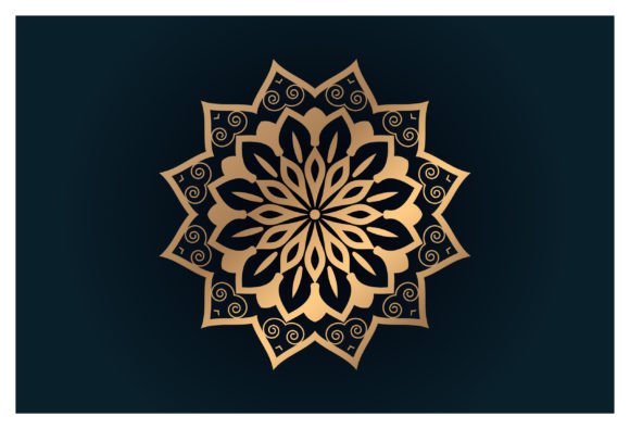 Luxury Golden Floral Mandala Isolated