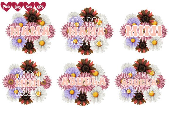 Mama, Mini, Abuela Floral Design: Graphics & Illustrations