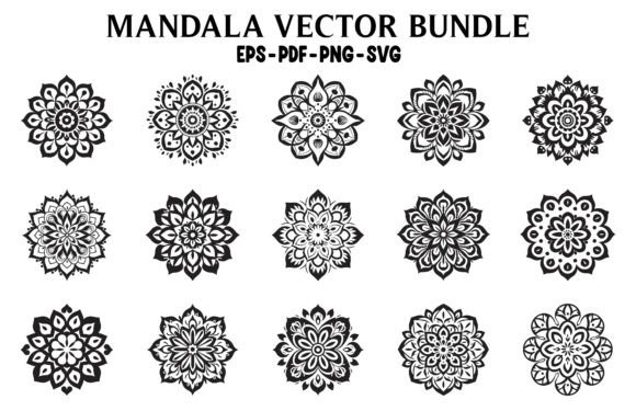 Mandala Art Vector Illustration Bnndle: Graphics & Illustrations