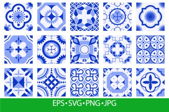 Portugal Tiles. Mediterranean Mosaic Graphics