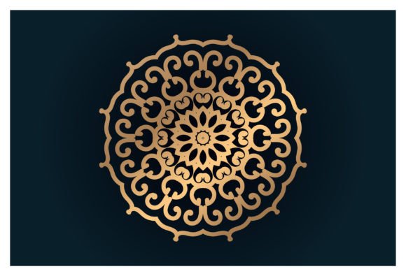 Premium Floral Round Ornament: Graphics & Illustrations for Editorial Polish