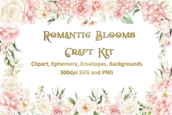 Romantic Flowers Clipart Sublimation SVG: Graphics & Illustrations