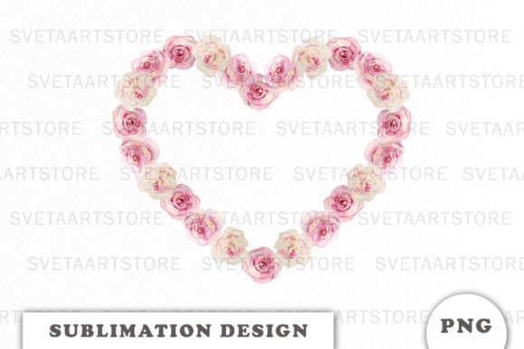Roses Heart Valentine Frame PNG: Graphics & Illustrations