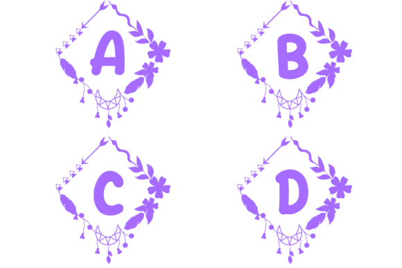 Set Monogram Elegant Floral: Premium Graphics & Illustrations