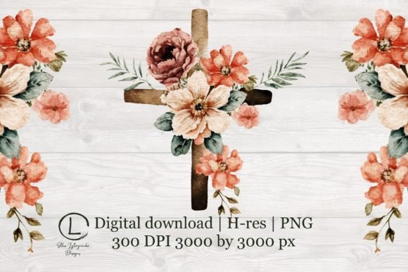 Spring Floral Watercolor Cross Graphics & Illustrations Review