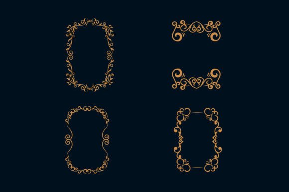 Vector Decorative Frame Template: Graphics & Illustrations for Handmade Brands