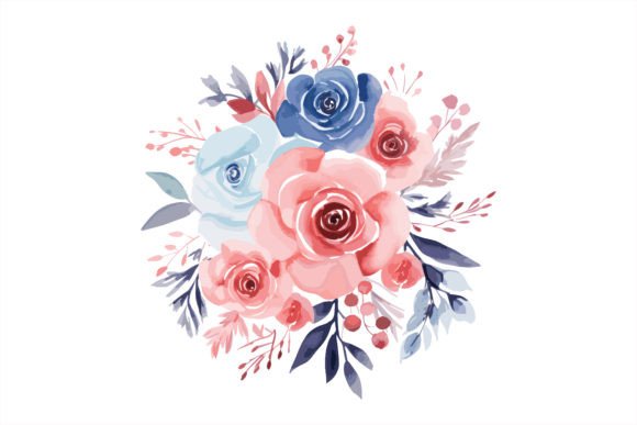Watercolor Florals for Logo Card Design